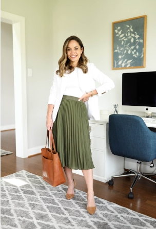 business casual skirt outfits